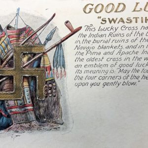 A postcard from 1907 showing the Navajo Good Luck symbol.