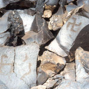 The petroglyph with swastikas, Gegham mountains, Armenia