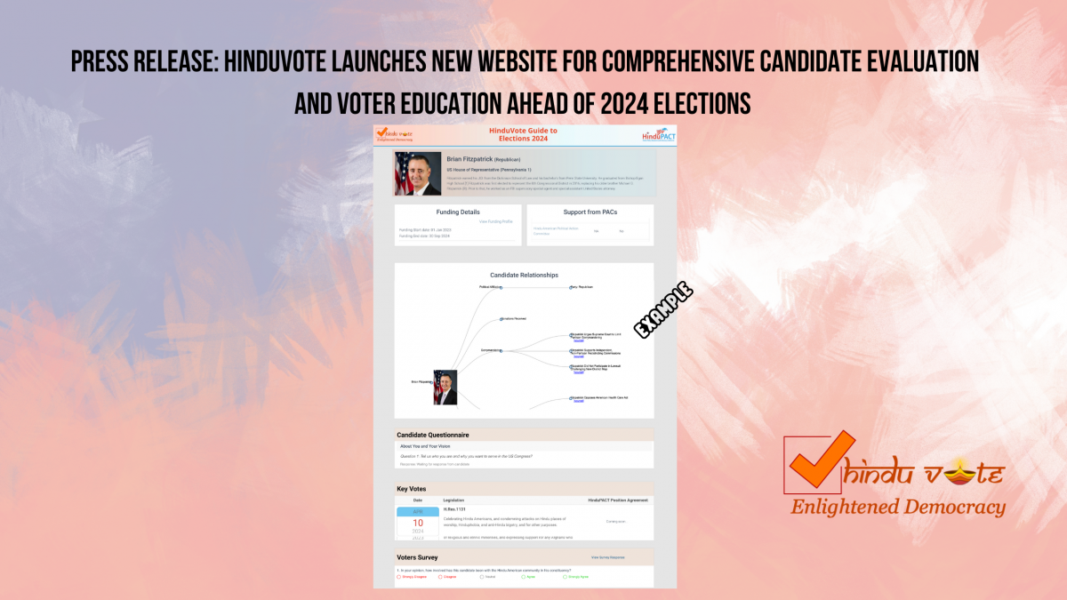 Press Release- HinduVote 2024 Website Launch