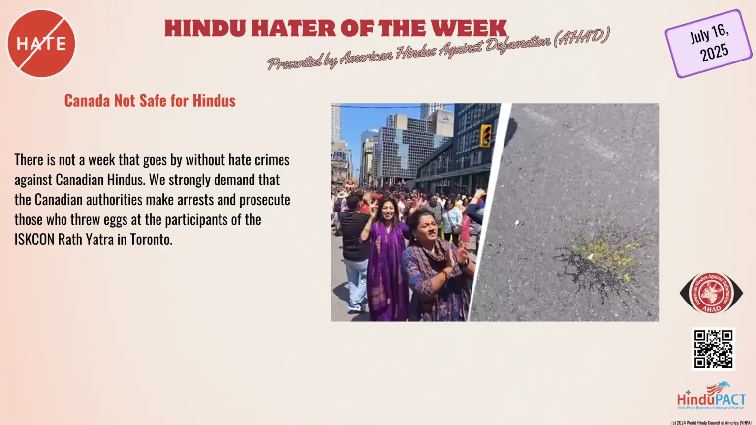 Canada Not Safe for Hindus